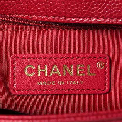 Chanel Caviar Quilted Carry Around Flap Bag Red 6 of 9