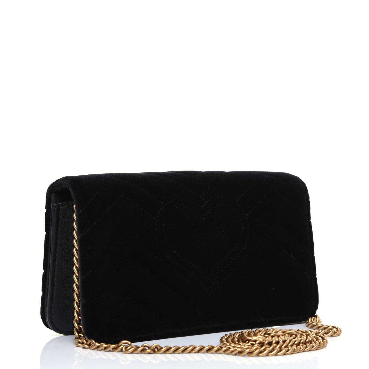 Velvet Matelasse GG Marmont Mini Bag Black
