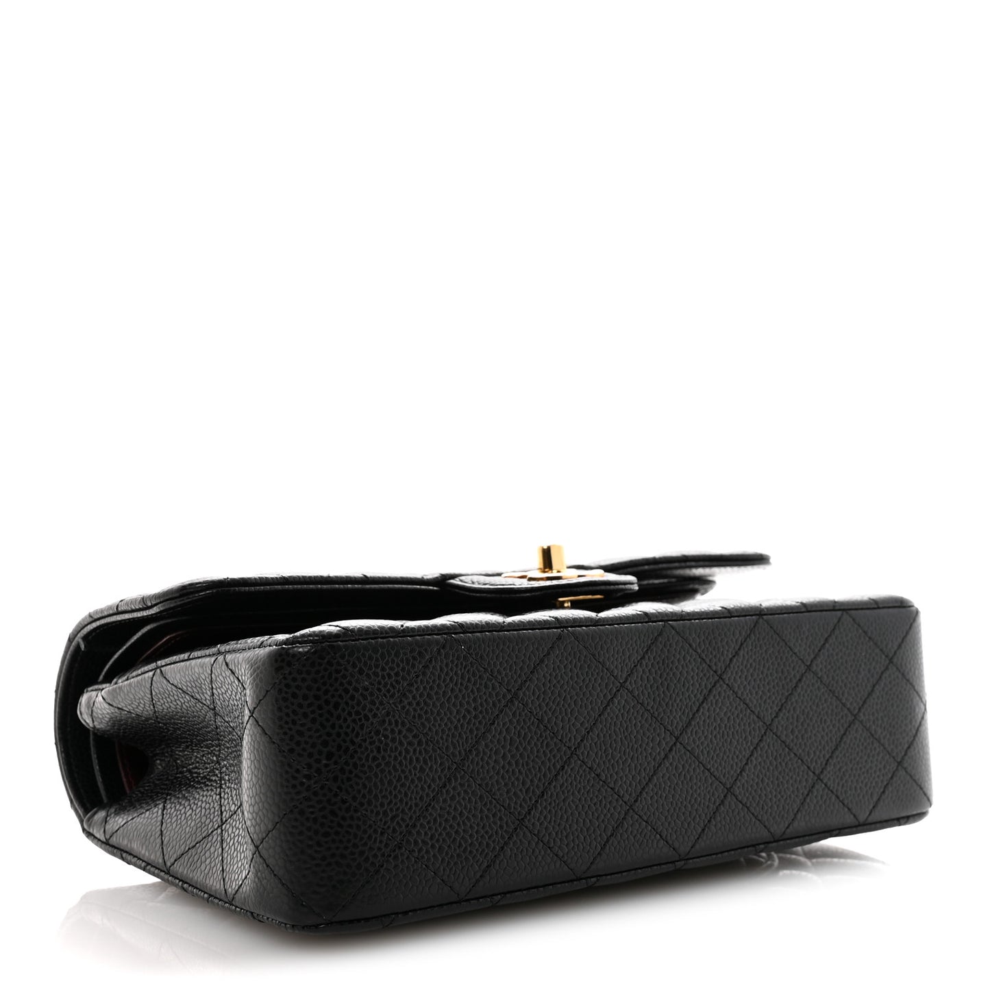 Caviar Quilted Small Double Flap Black