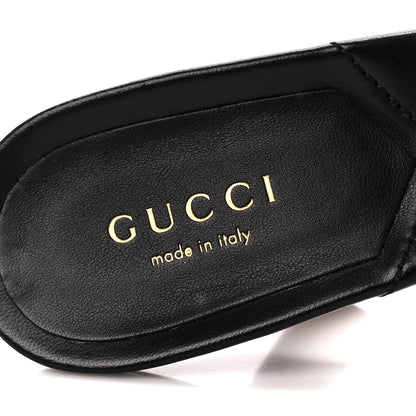 Gucci Nappa Matelasse Monochrome GG Marmont 75mm Slide Sandals 35 Black 9 of 10