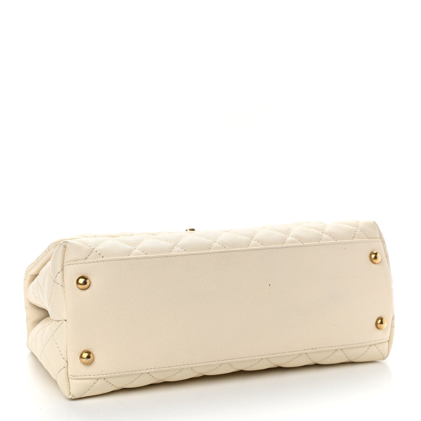 Caviar Quilted Small Coco Handle Flap Ivory