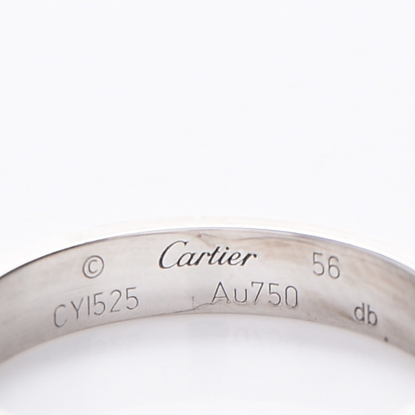18K White Gold 3.5mm LOVE Wedding Band Ring 56 7.5