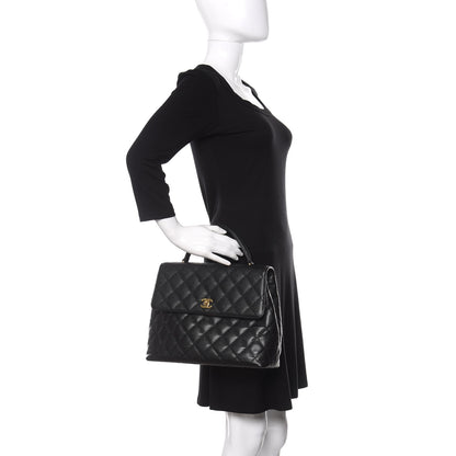 Chanel Caviar Quilted Jumbo Kelly Flap Black 2 of 11
