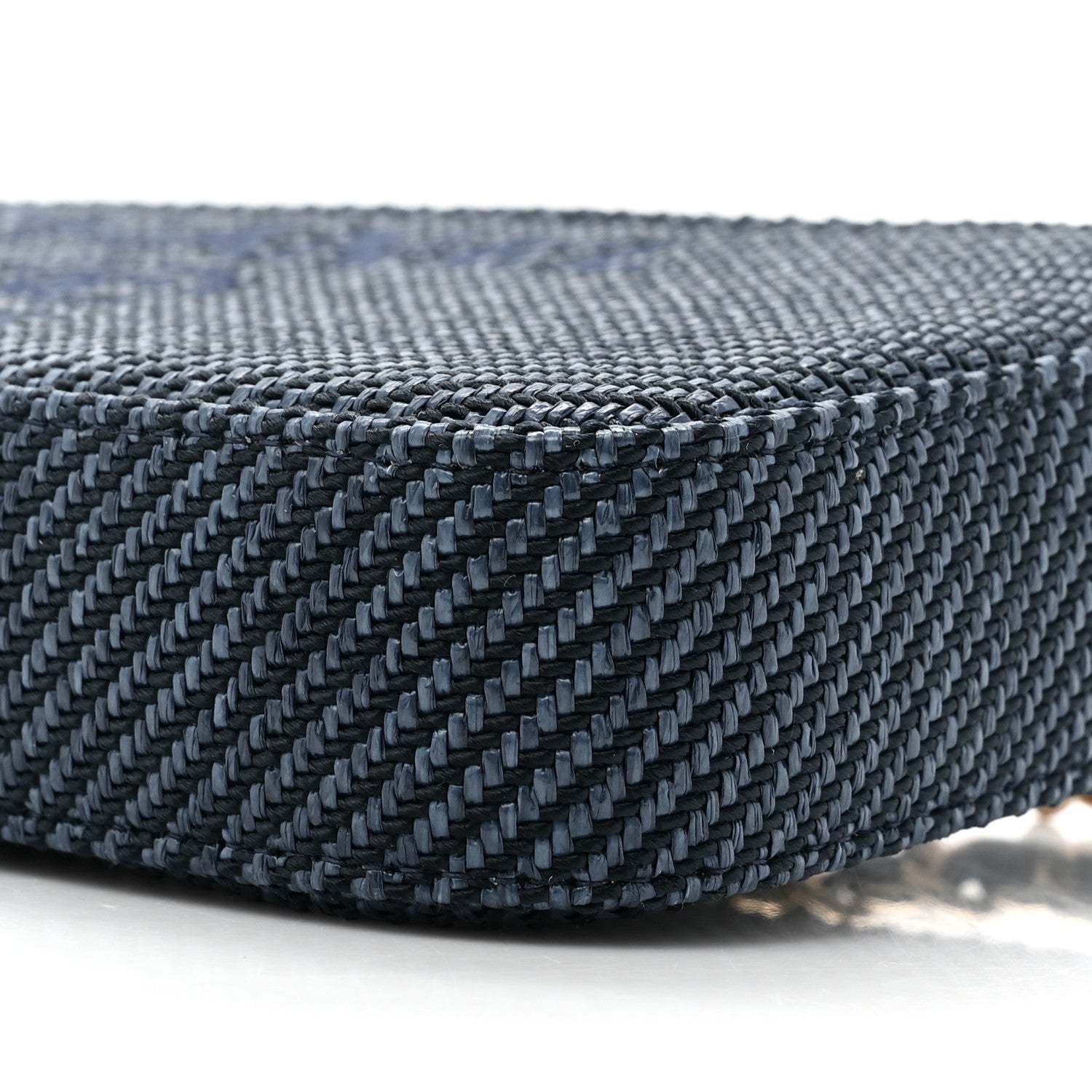 Chanel Lurex Straw Small Deauville Clutch With Chain Blue 12 of 13