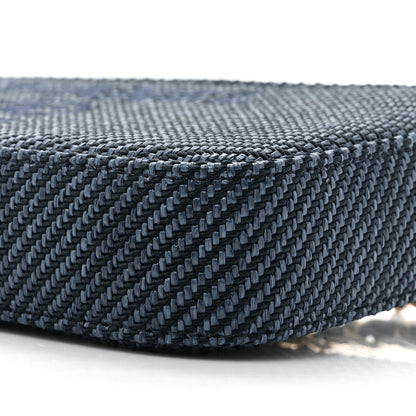 Chanel Lurex Straw Small Deauville Clutch With Chain Blue 12 of 13