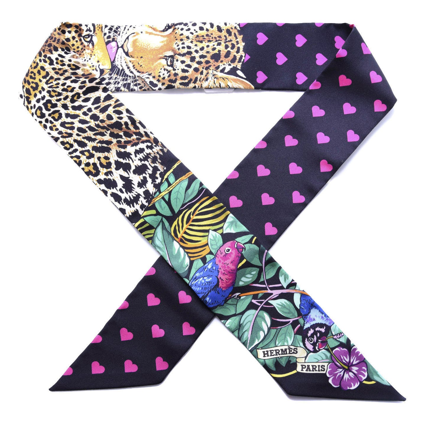 Silk Jungle Love Love Twilly Black Vert Rose Vif