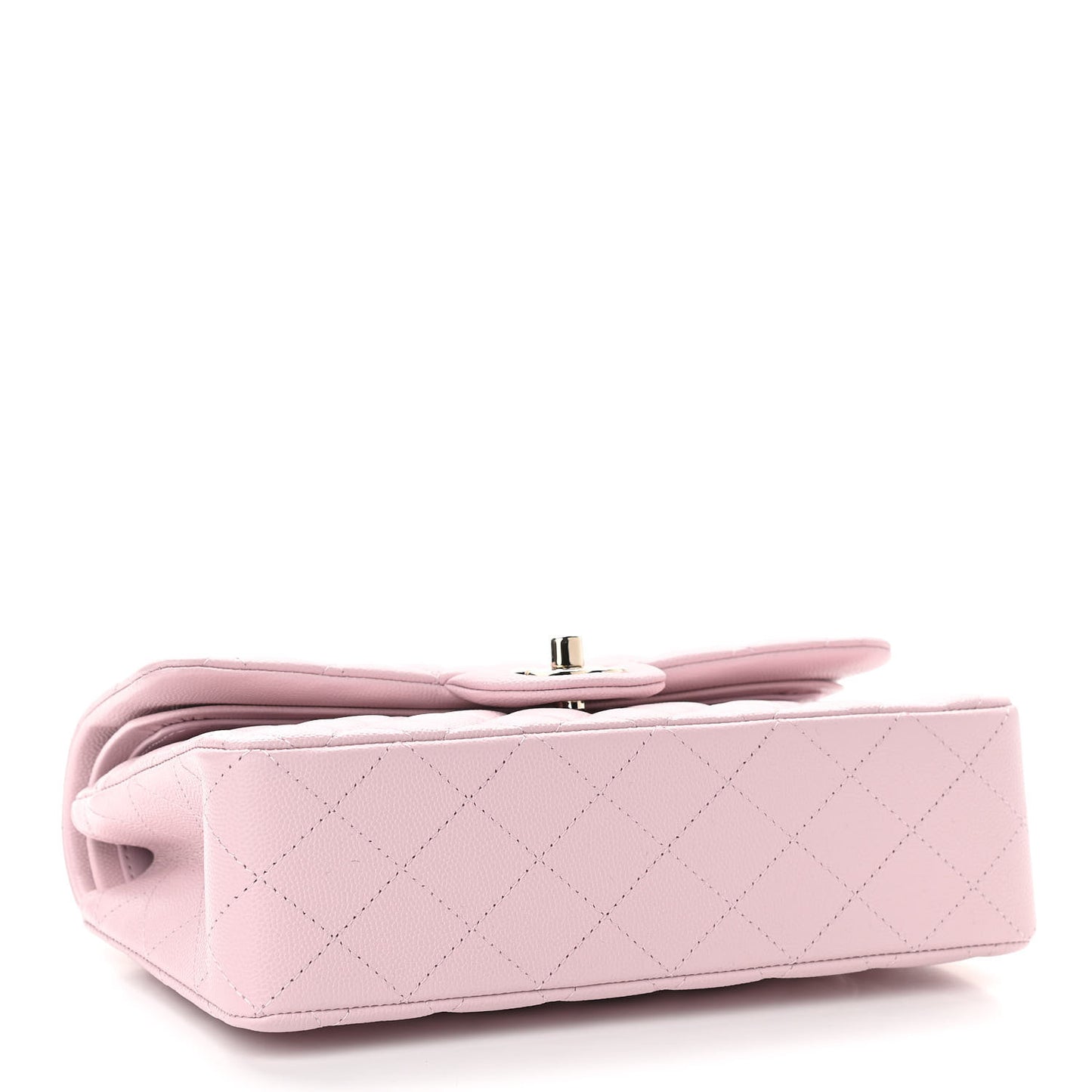 Caviar Quilted Small Double Flap Light Pink