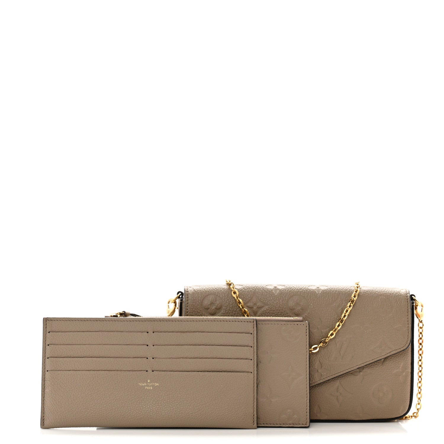 Louis Vuitton Empreinte Pochette Felicie Chain Wallet Tourterelle 3 of 13
