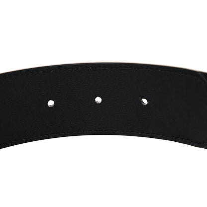 Gucci GG Supreme Monogram Matte Plutone Calfskin Double G 40mm Belt 90 36 Beige Ebony Black 4 of 5
