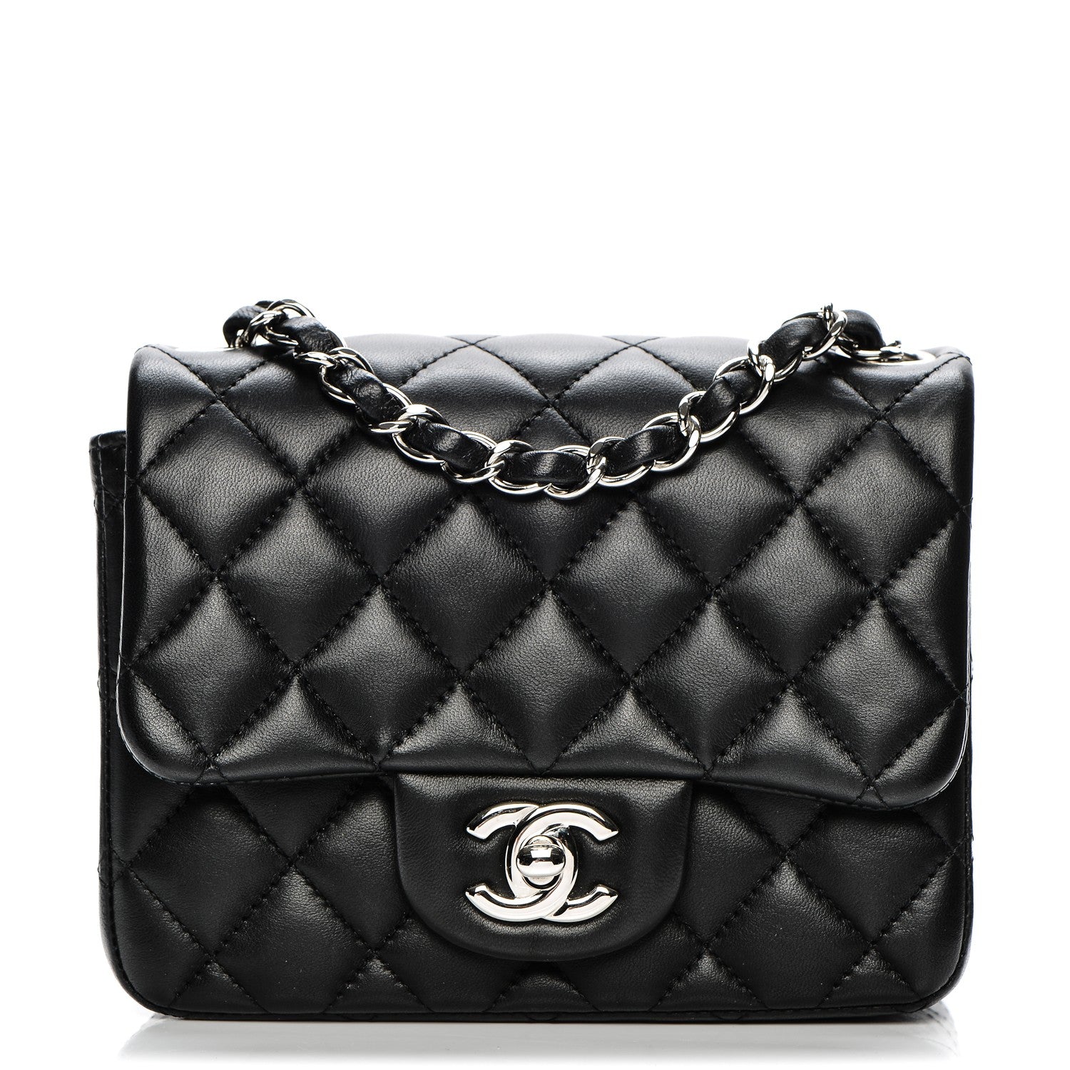 Chanel Lambskin Quilted Mini Square Flap Black 1 of 7