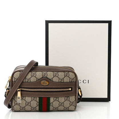 Gucci GG Supreme Monogram Web Mini Ophidia Shoulder Bag Brown 11 of 11