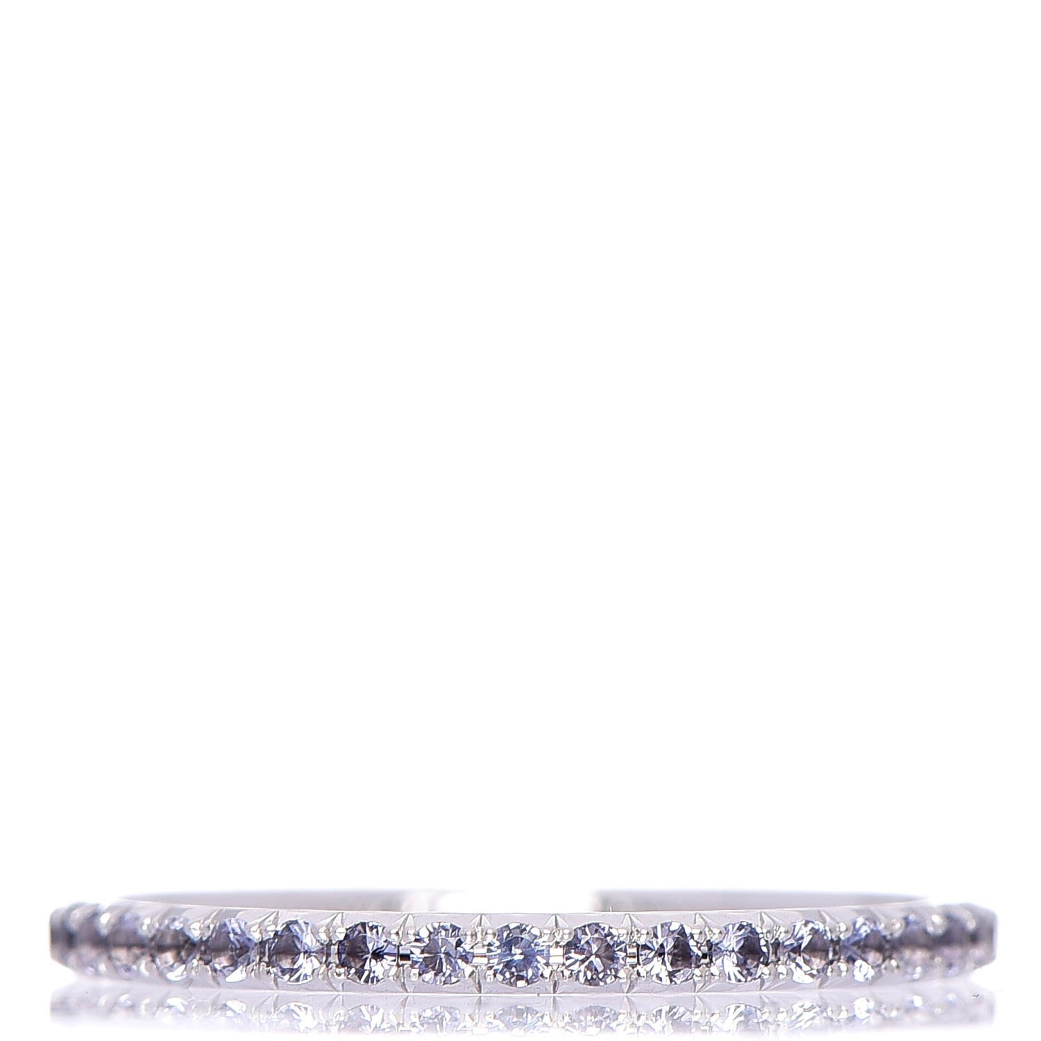 Tiffany 18K White Gold Iolite Metro Ring 48 4.5 1 of 4