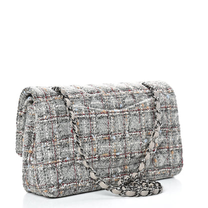 Chanel Tweed Quilted Medium Double Flap Grey Multicolor 2 of 11