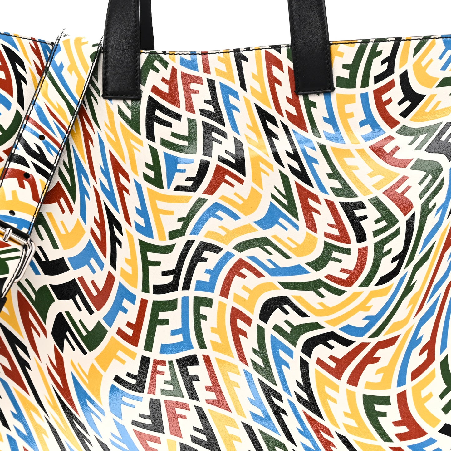 X SARAH COLEMAN Vitello Grace Light FF Vertigo Shopping Tote White Ice Multicolor