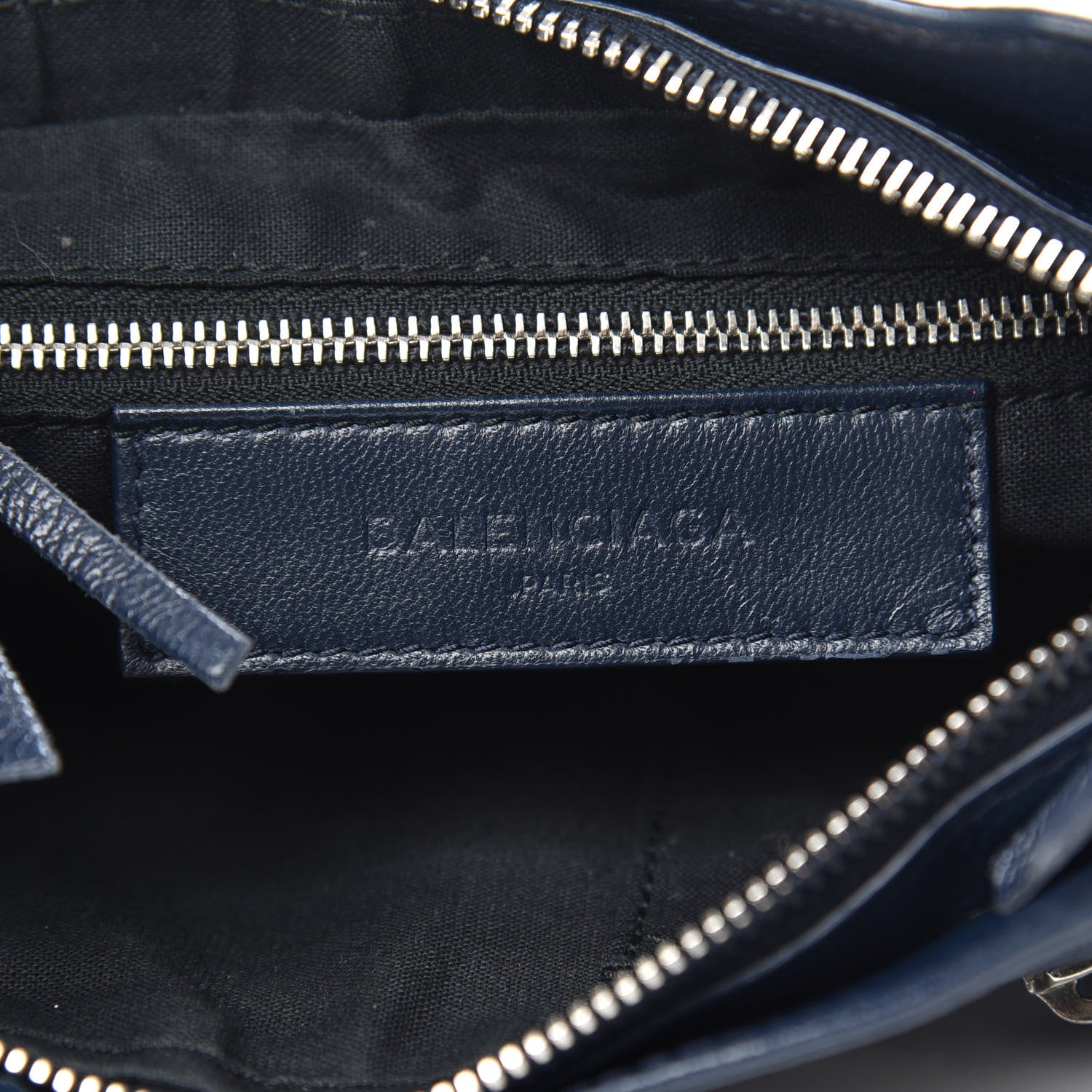 Balenciaga Chevre Silver Metallic Edge Hardware Hip Bleu Nuit 6 of 10