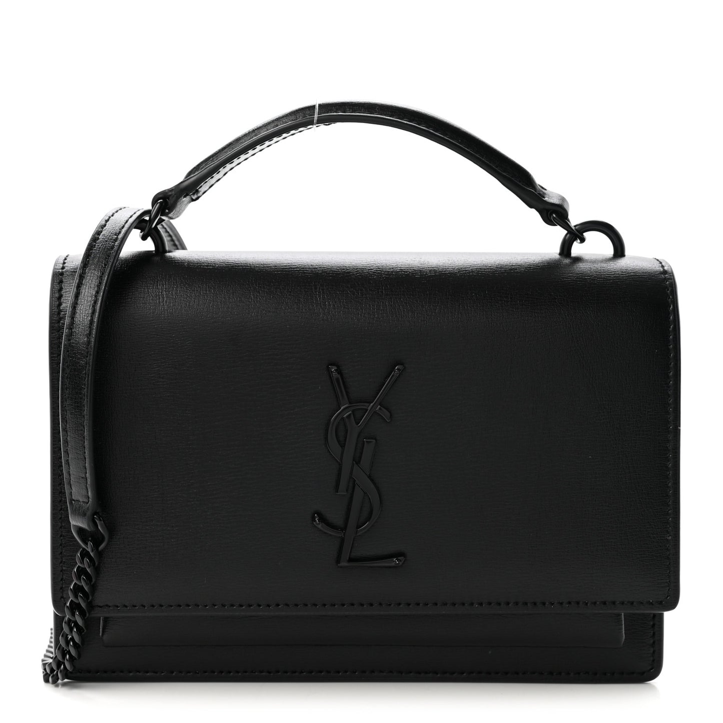 Calfskin Monogram Sunset Chain Wallet Black