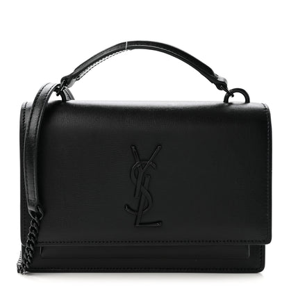 Saint Laurent Calfskin Monogram Sunset Chain Wallet Black 1 of 11
