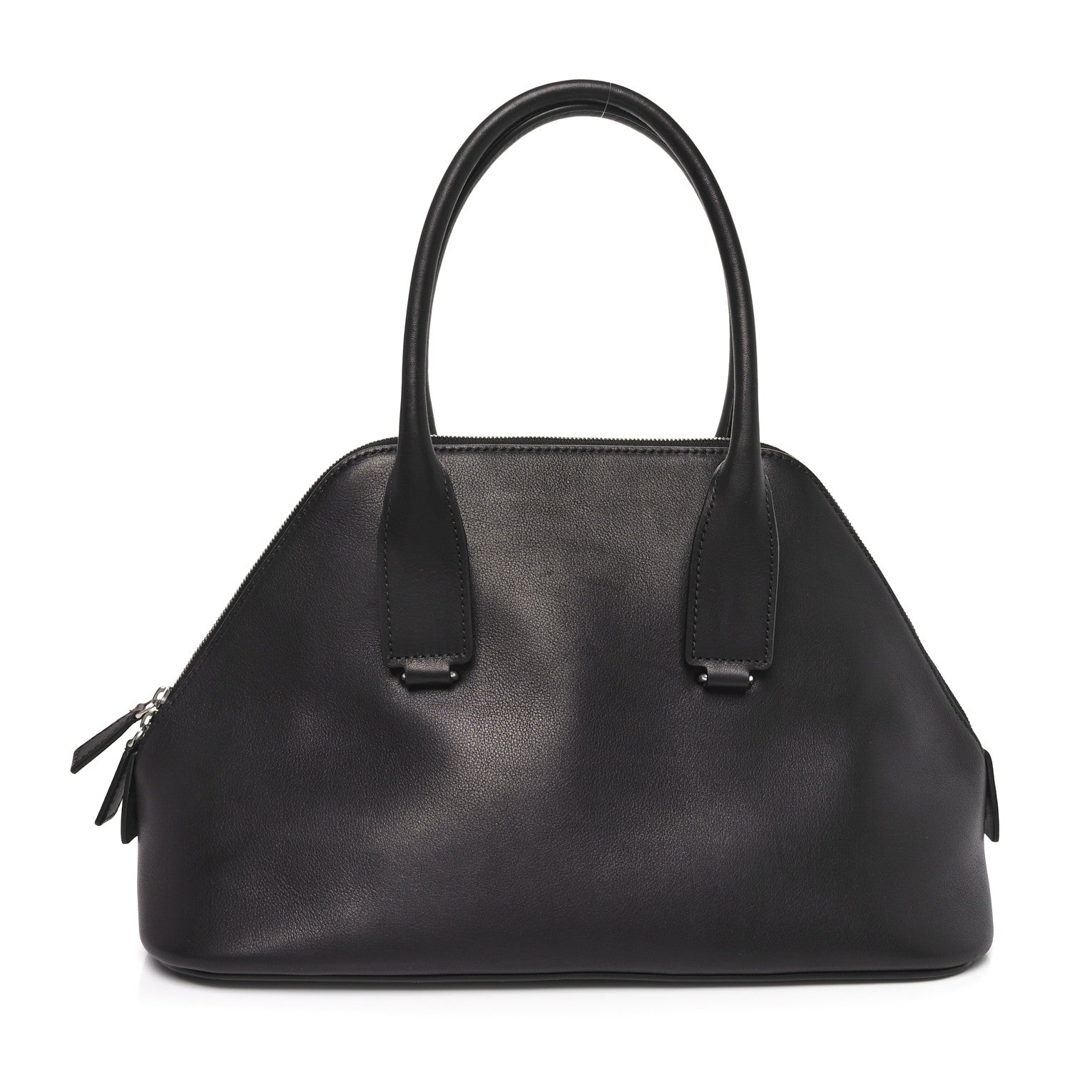 The Row Polished Saddle Calfskin Medium Devon Bag Black 1 of 17