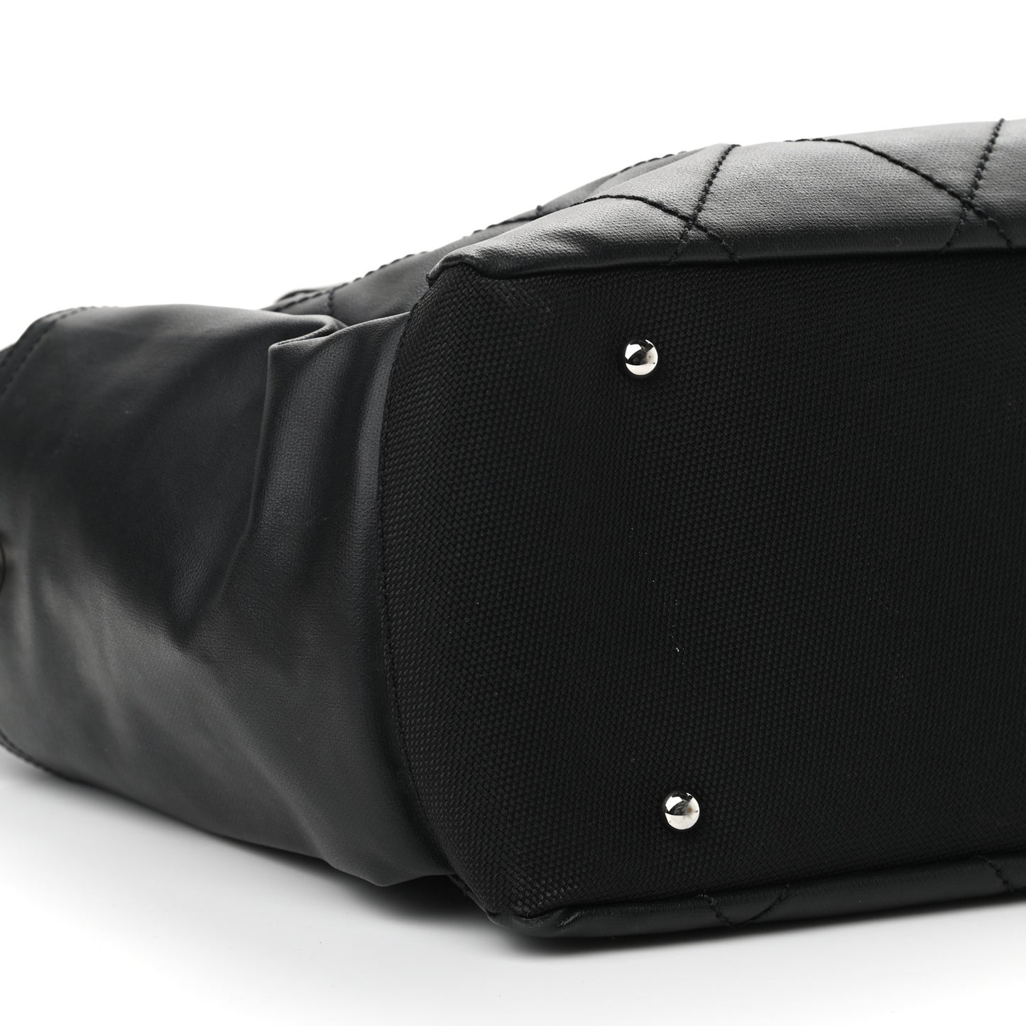 Coated Canvas Quilted Large Paris Biarritz Tote Black