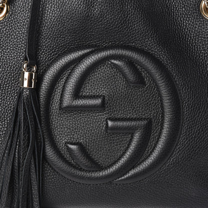 Gucci Pebbled Calfskin Medium Soho Chain Shoulder Bag Black 14 of 14