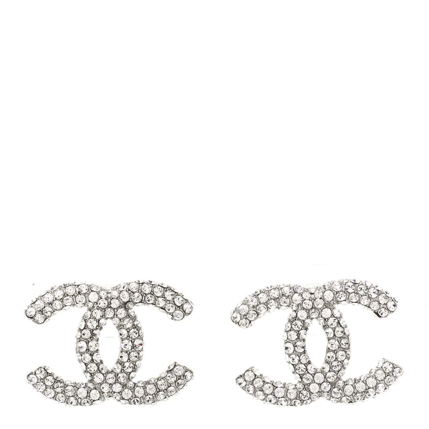 Crystal CC Earrings Silver