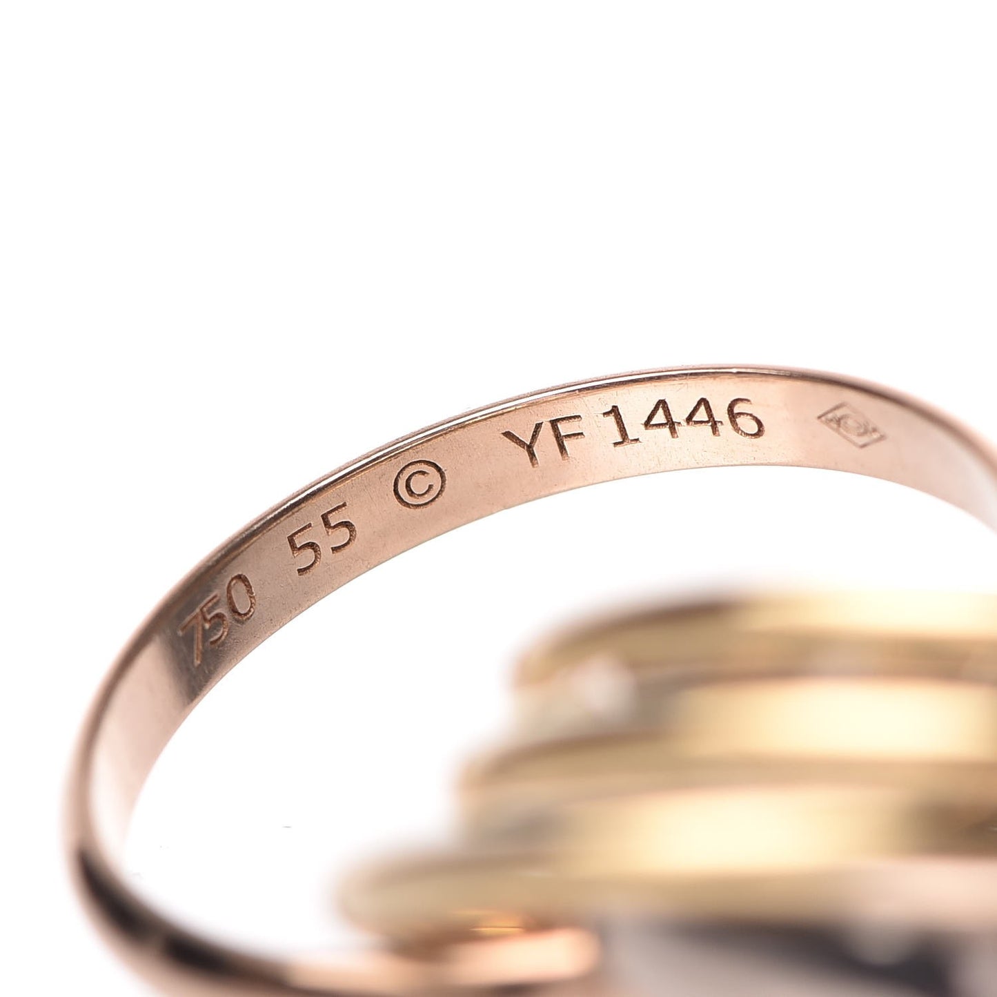 18K Pink Yellow White Gold Diamond Trinity 6 Band Ring 55 7.25