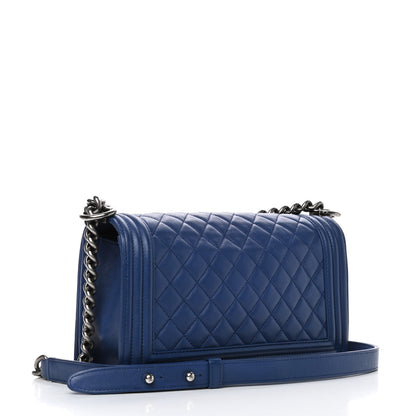 Chanel Calfskin Quilted Medium Boy Flap Blue 2 of 4