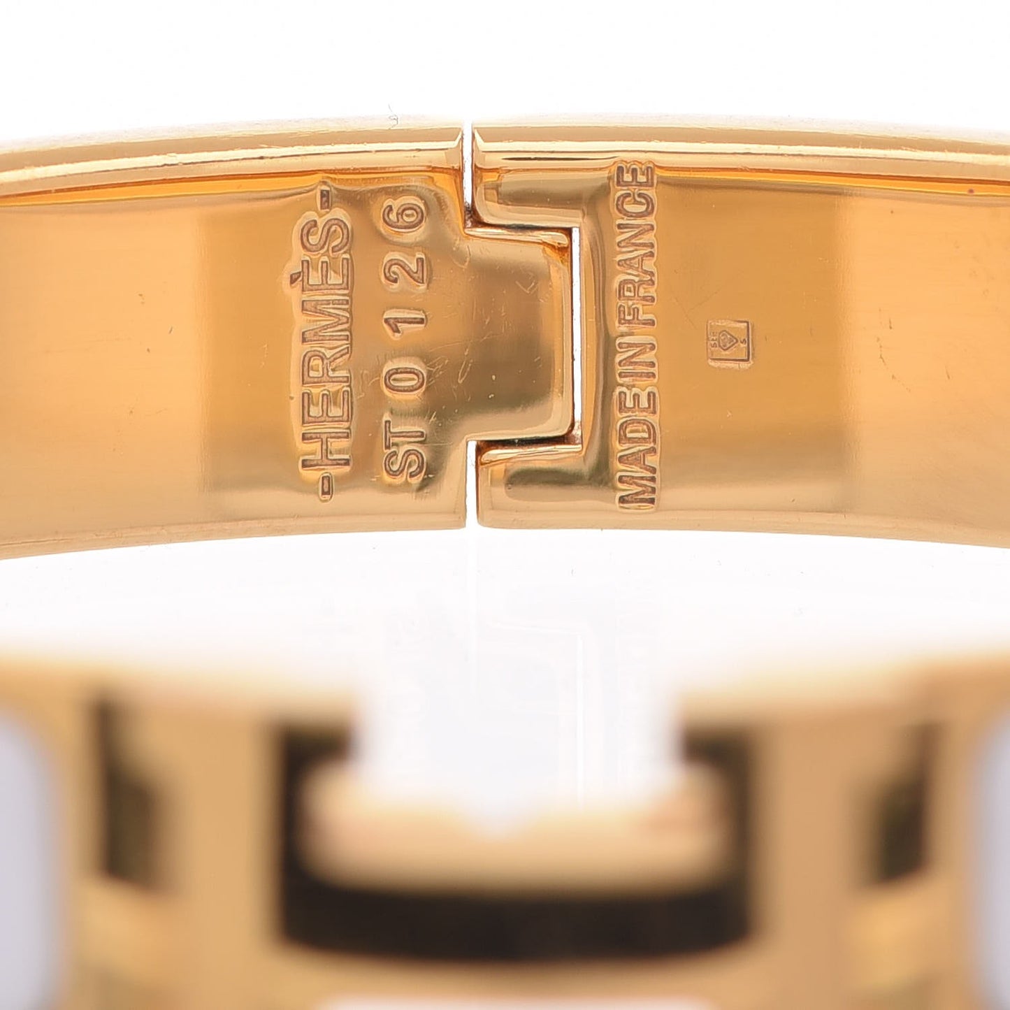 Enamel Narrow Clic Clac H Bracelet PM White