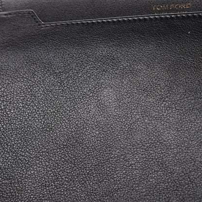 Tom Ford Calfskin Medium Leonica Padlock Satchel Bag Black 11 of 13