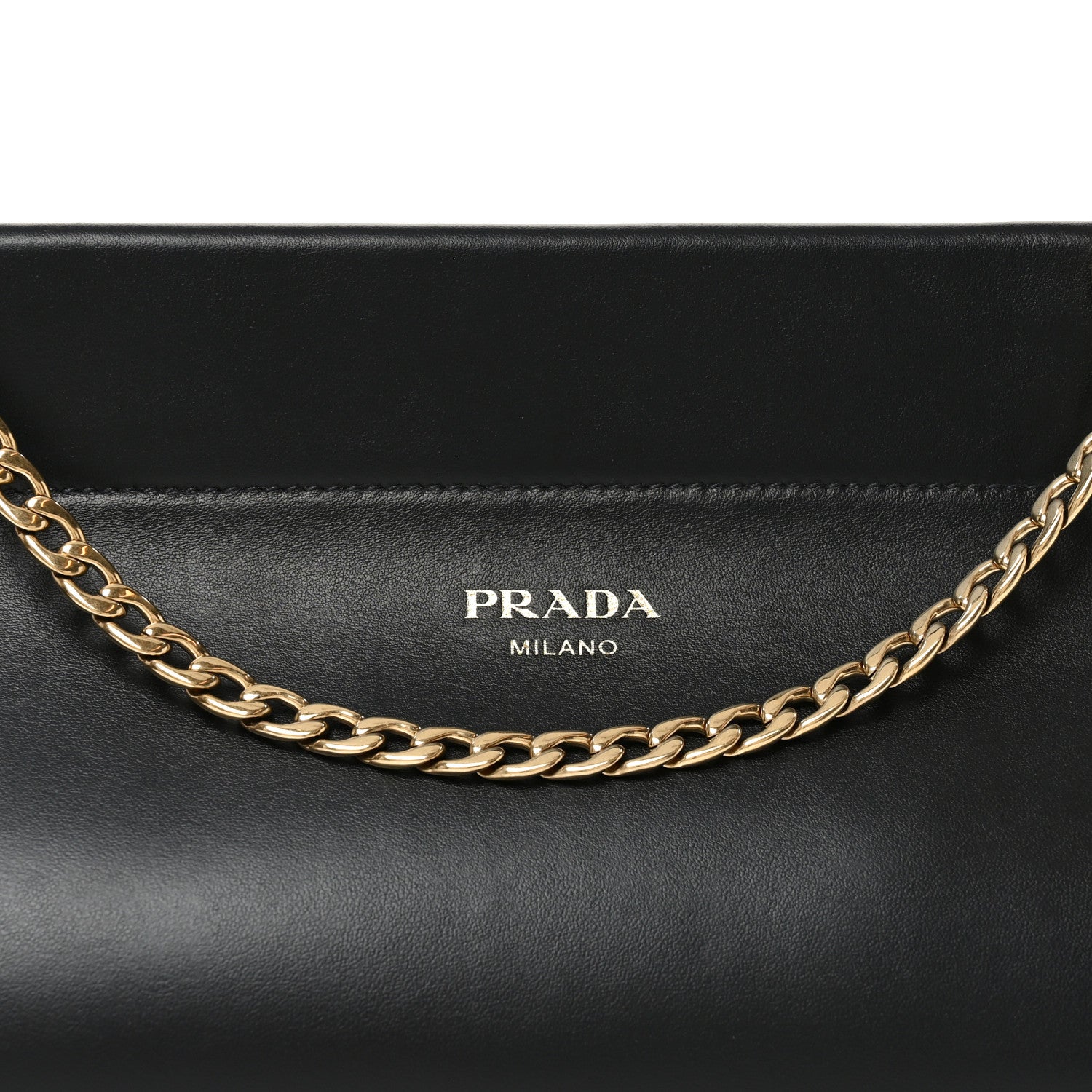 Prada Calfskin Medium Enchaine Bag Black 7 of 9