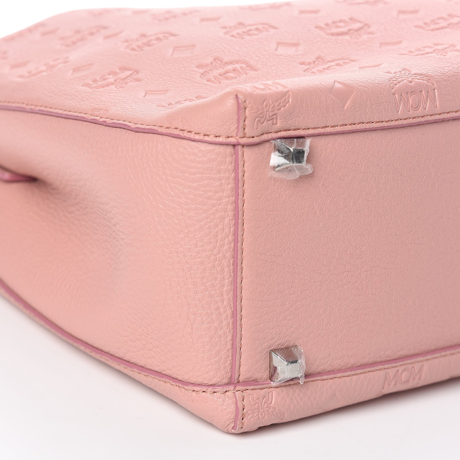 MCM Calfskin Ottomar Monogram Sarah Medium Hobo Pink Blush 7 of 9