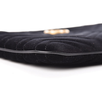 Gucci Velvet Matelasse GG Marmont Zip Pouch Black 10 of 13
