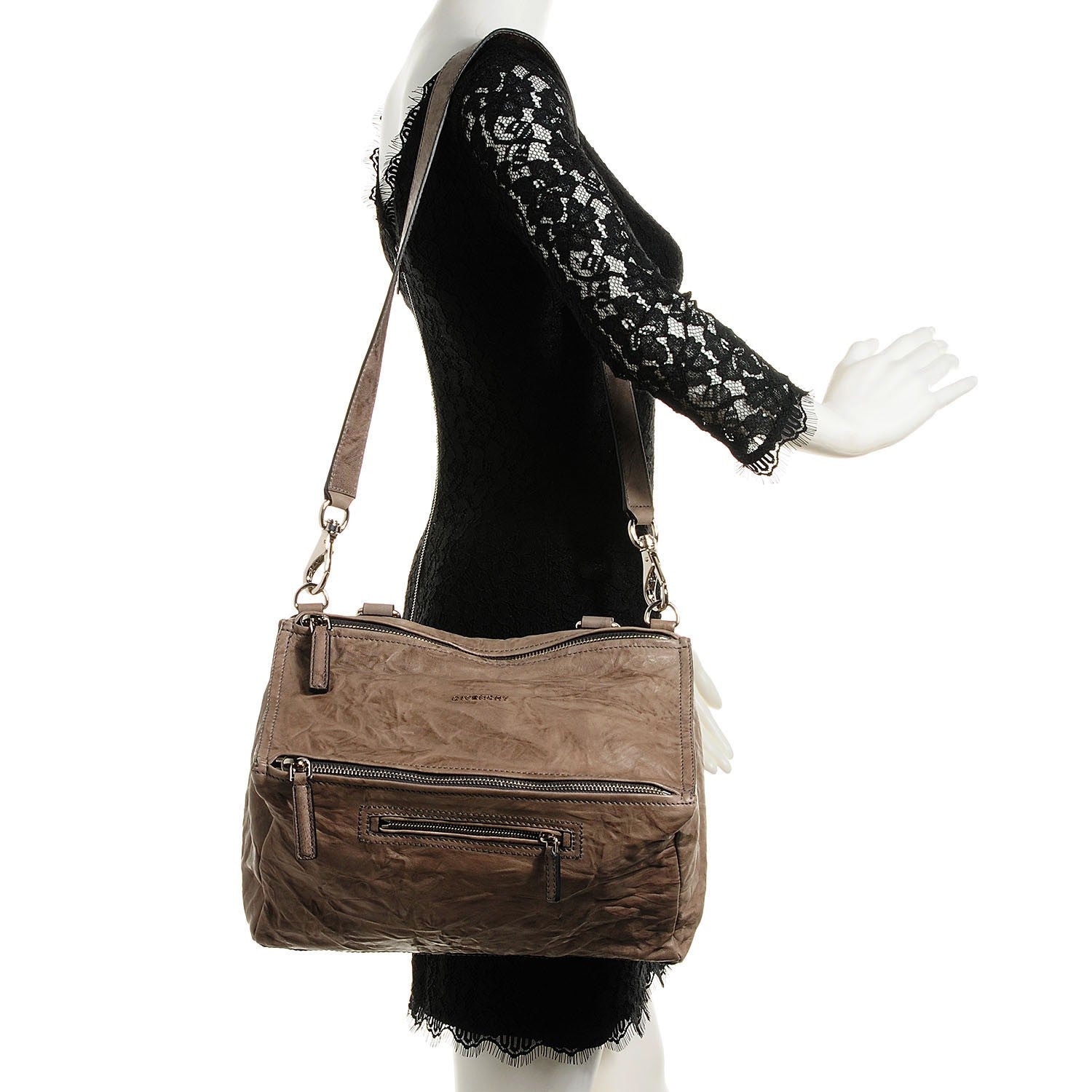 Givenchy Tumbled Sheepskin Medium Pandora Charcoal 2 of 9