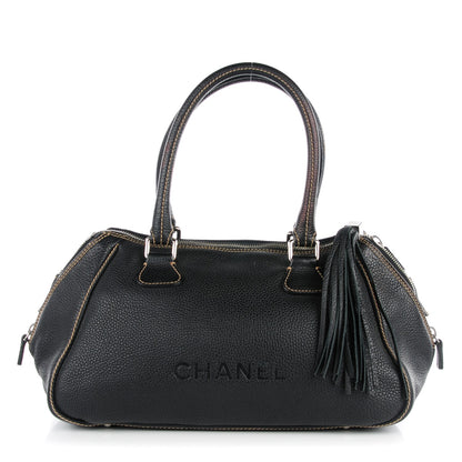 Chanel Calfskin Large Tassel Bowler Black 1 of 7