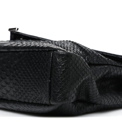 Saint Laurent Snake Calfskin Embossed Monogram Large College Satchel Black 10 of 11
