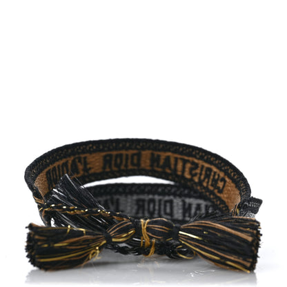 Christian Dior Woven Cotton J'Adior Friendship Bracelet Set Gold Silver 3 of 5