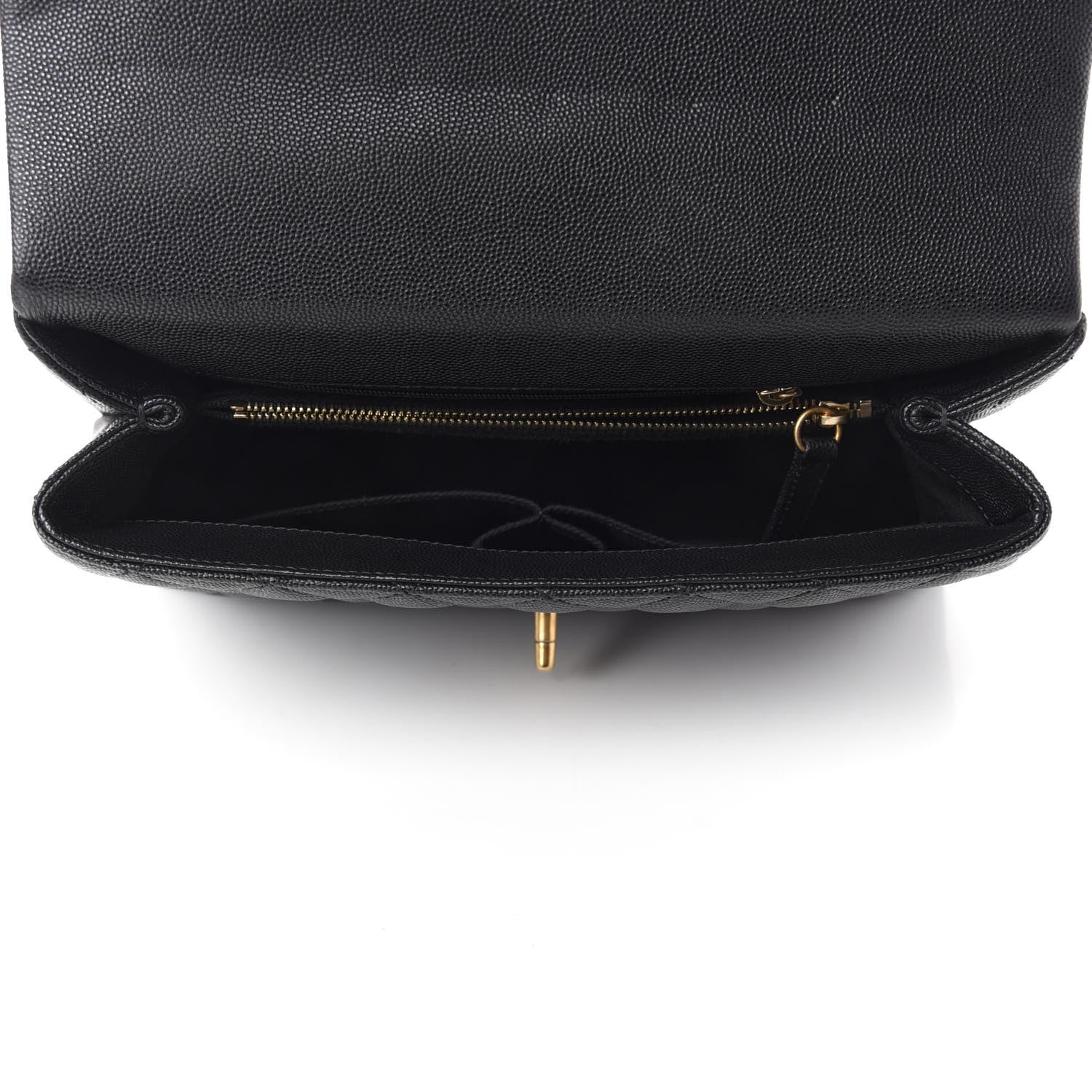 Chanel Caviar Lizard Embossed Quilted Small Coco Handle Flap Black 5 of 11