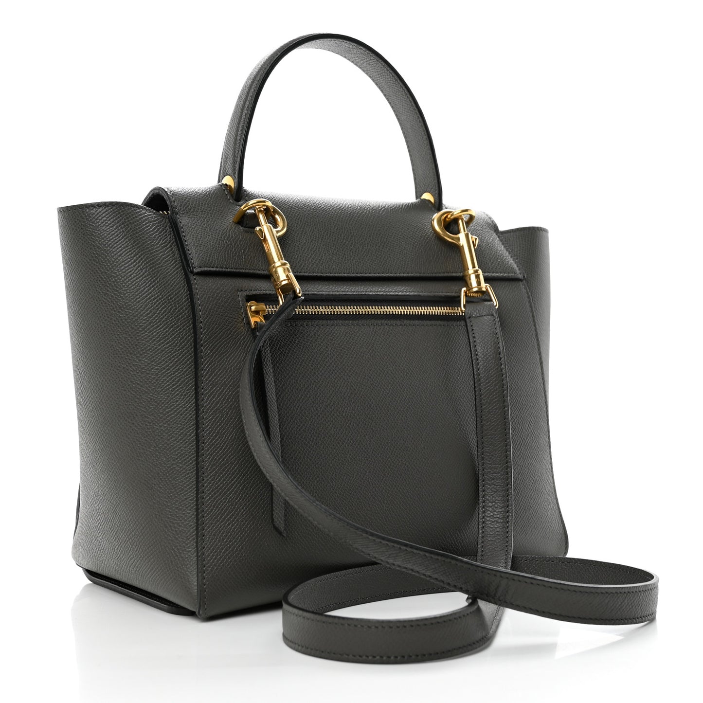 Grained Calfskin Micro Belt Bag Grey