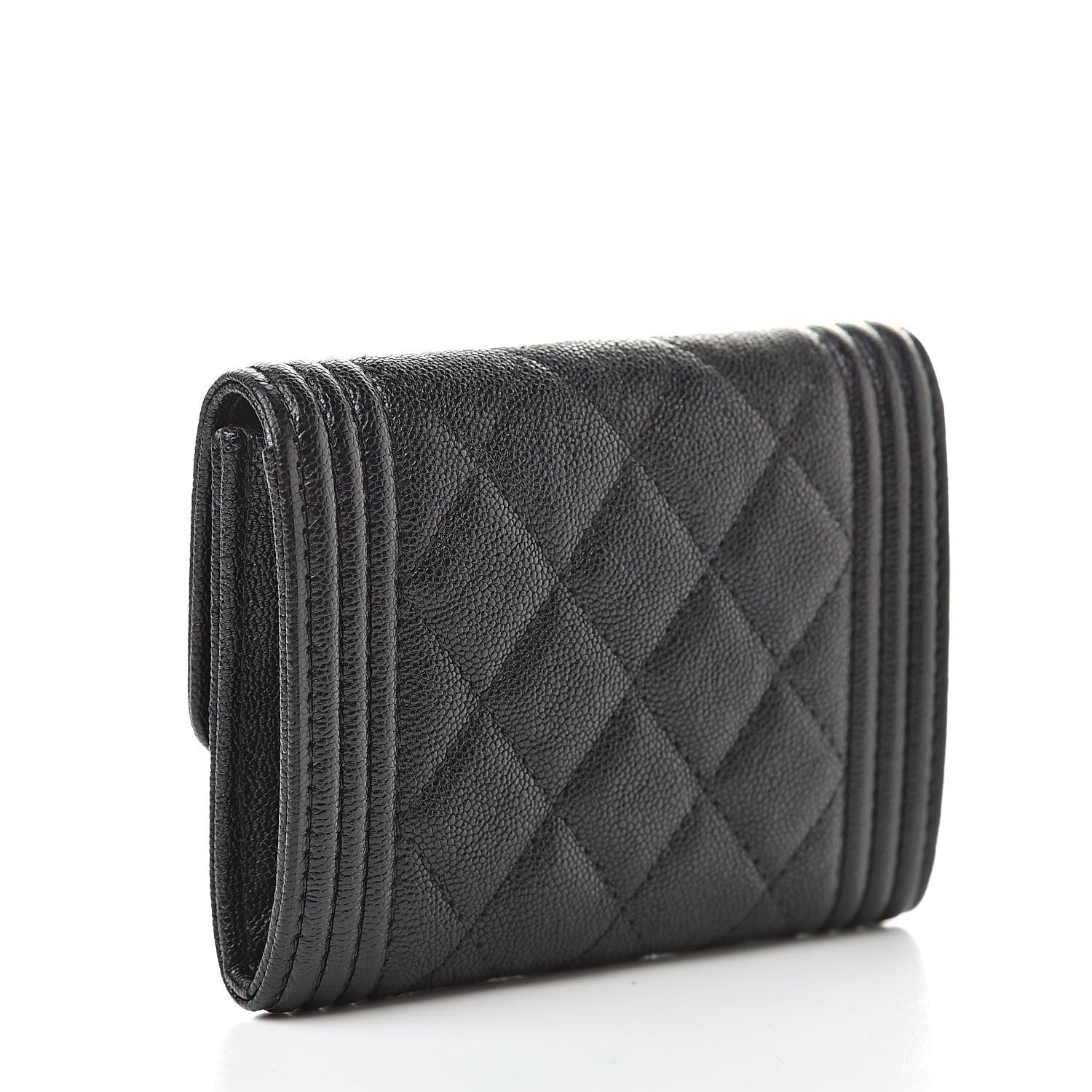 Chanel Caviar Quilted Boy Flap Card Holder Black 3 of 9