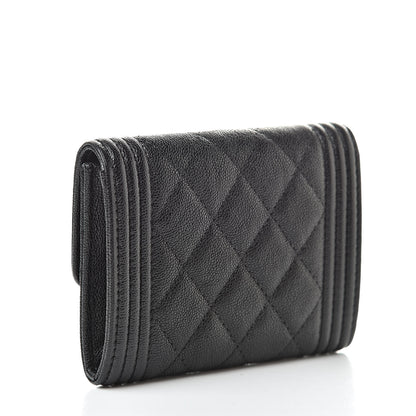 Chanel Caviar Quilted Boy Flap Card Holder Black 3 of 9