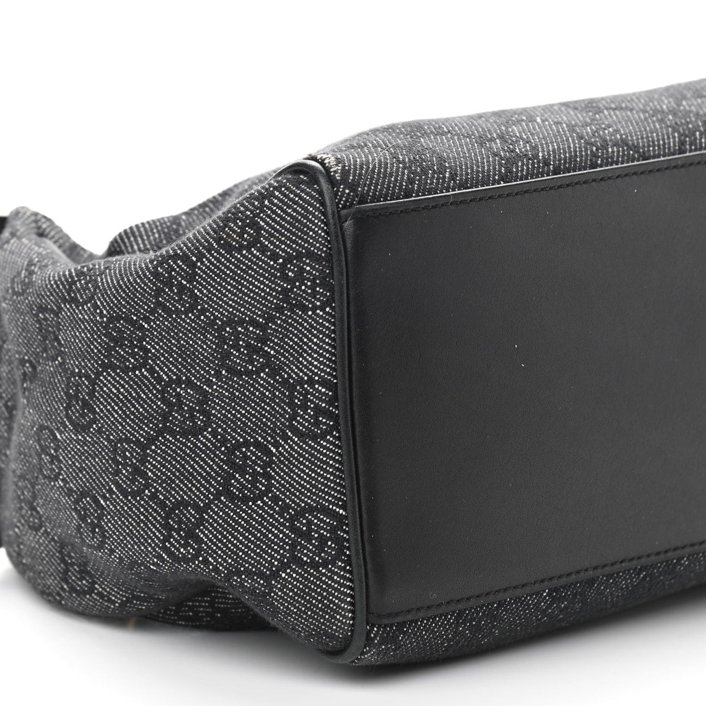 Denim Monogram GG Signature Shoulder Bag Black