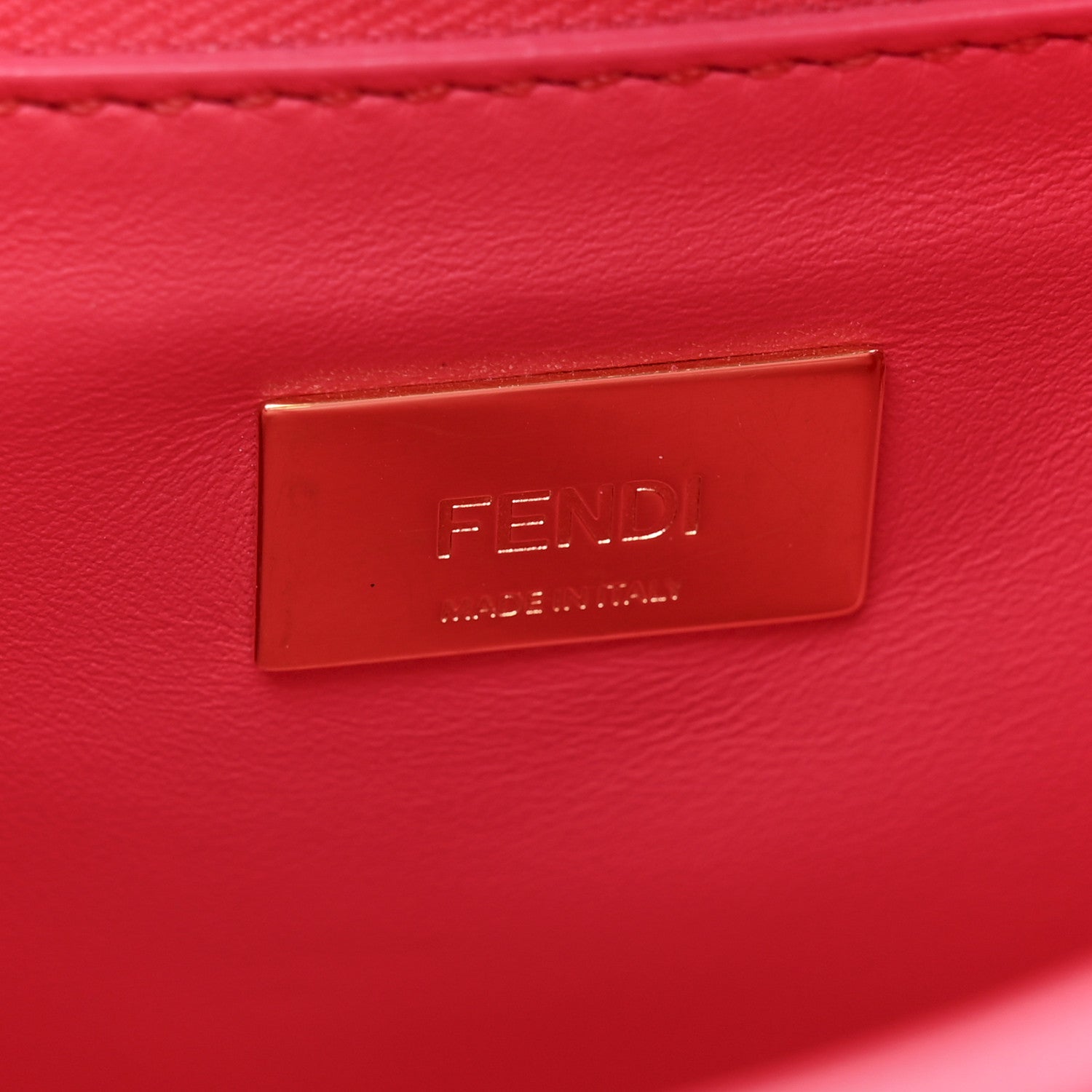 Fendi Nappa Stacked Bar Mini Peekaboo Iconic Satchel Lampone 7 of 15