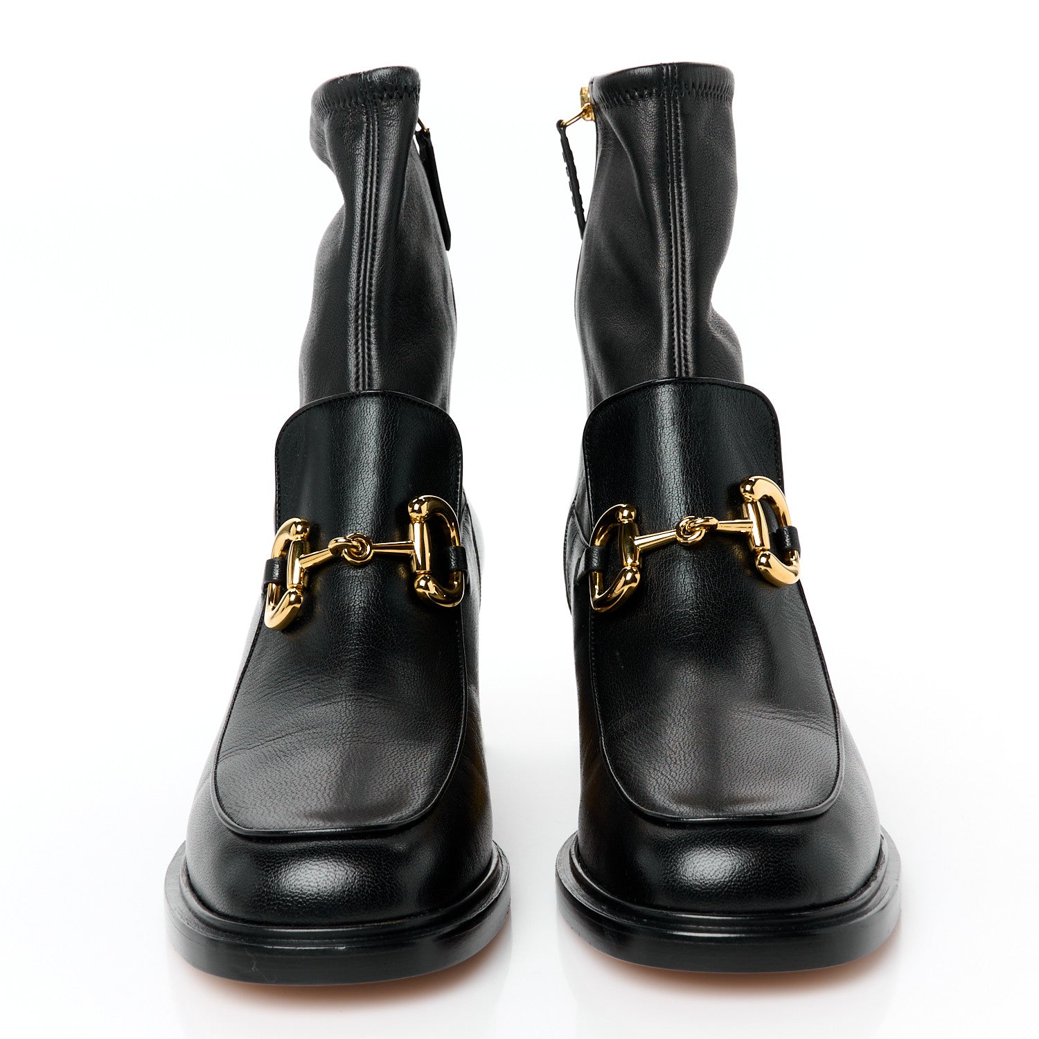 Gucci Quentin Nappa Stretch Granada Kid Horsebit 55mm Ankle Boots 41.5 Black 3 of 9