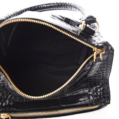 Givenchy Calfskin Crocodile Embossed Small Pandora Black 5 of 10