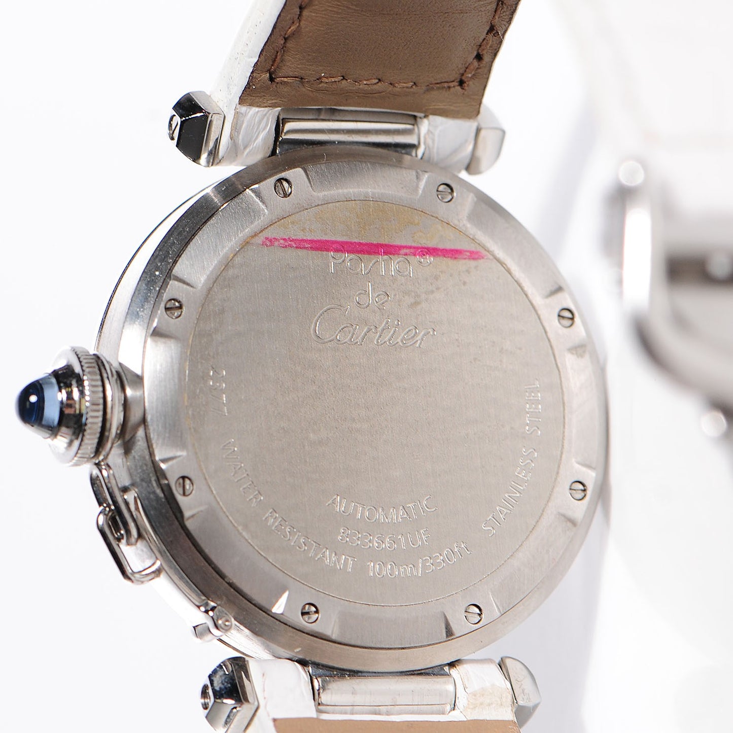 Stainless Steel Alligator Mother of Pearl 35mm Pasha C Automatic Watch