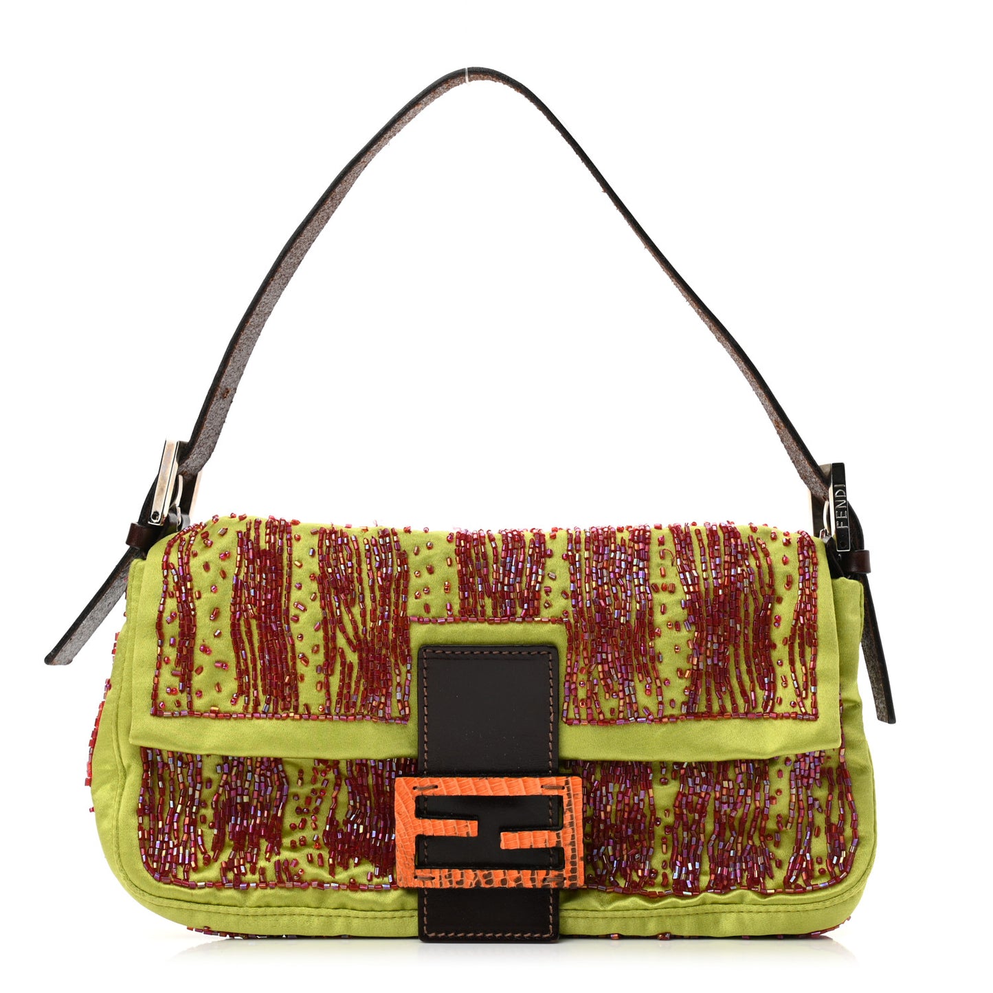 Satin Snakeskin Beaded Baguette Multicolor