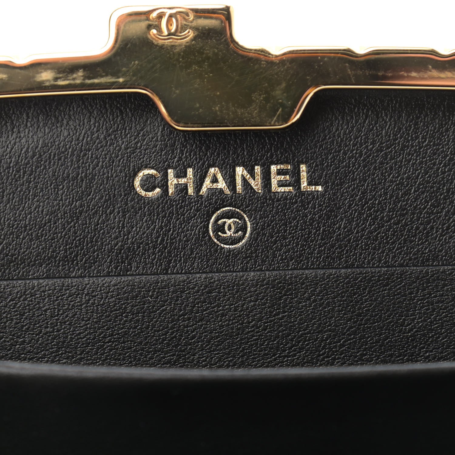 Chanel Glazed Goatskin Quilted Small Box With Chain Black 6 of 12