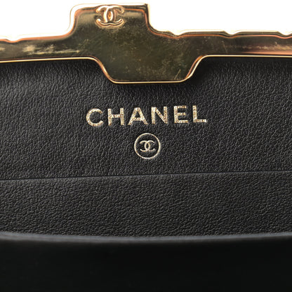 Chanel Glazed Goatskin Quilted Small Box With Chain Black 6 of 12