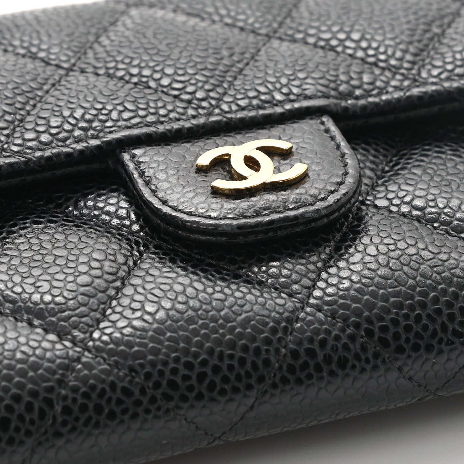 Chanel Caviar Quilted Large Gusset Flap Wallet Black 8 of 11