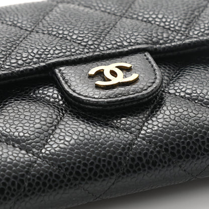 Chanel Caviar Quilted Large Gusset Flap Wallet Black 8 of 11